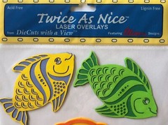 SEA SHORE Laser Overlay Die-Cuts(3pc) DCWV•Fish•Shells•Tropical•Travel •Vacation