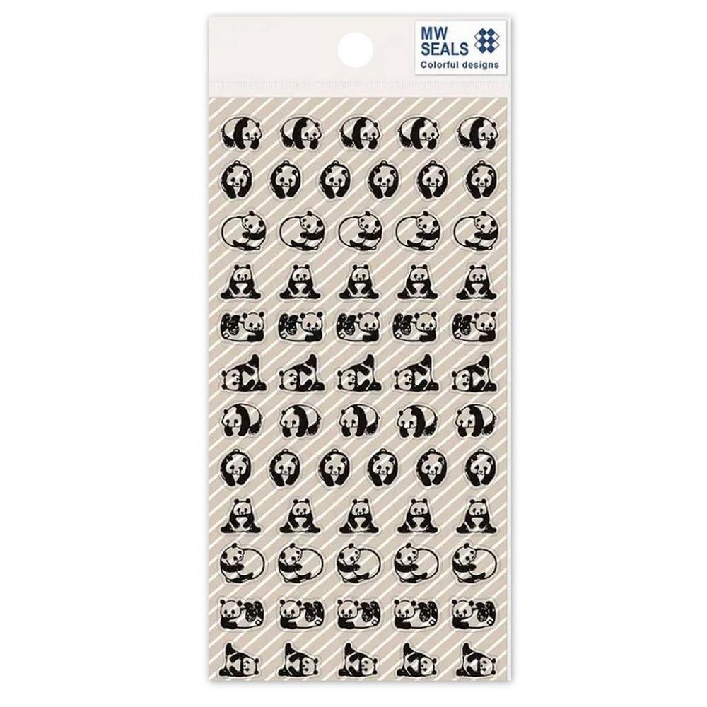 CLEAR PANDA STICKERS Craft Kids Scrapbook Vinyl Sticker Sheet Animal Kawaii NEW