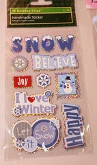 Christmas Sticker Lot Die Cut, 3-D, Glass Beaded Penguins, Snowman Snow Flake