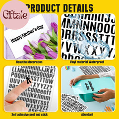 15 Sheet Small Letter Stickers – 1/2 Inch Black Vinyl Self Adhesive Alphabet Num