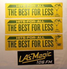 Vintage 70s 80s Radio Station and Record Store Bumper Stickers, Power 106