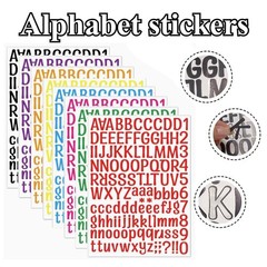 8 Sheets Letter Stickers, 1008 Alphabet Stickers,1 inch 1 inch, Multicolored