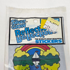 VINTAGE 1983 GORDY SILVER GLOW REFLECTION STICKERS NEW SEALED MIRROR RAINBOW DOG