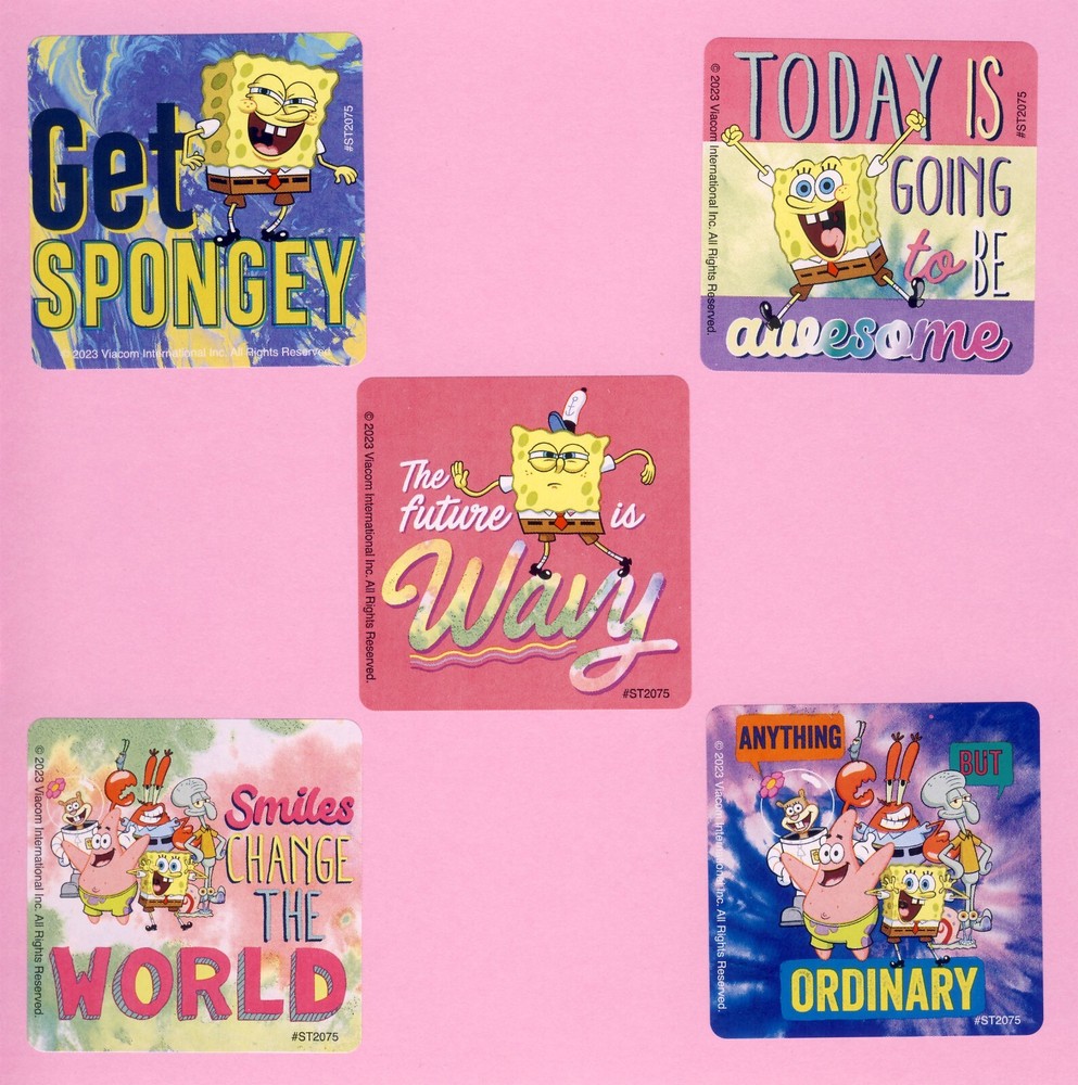 10 SpongeBob SquarePants Groovy – Large Stickers – Party Favors