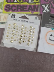 Studio G Halloween Scrapbook Kit Lot 6PC Chipboard Stickers Gems Pumpkin