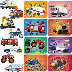 48 Sheets Make Your Own Stickers Kit 8 Designs DIY Transportation Stickers Carto