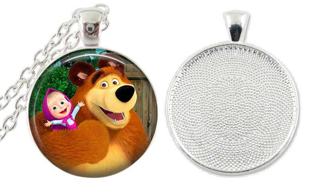 1 MASHA And The BEAR Bezel Necklace set 1!