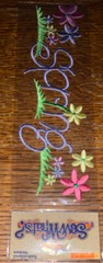 SEW WHATS Sticker Title EMBROIDERED ~ SPRING ~ Flower Beautiful 11″x3″ Scrapbook