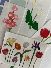 Mrs. Grossman’s FLOWERS Flower Sticker Lot Rare & Discontinues 5 Strips