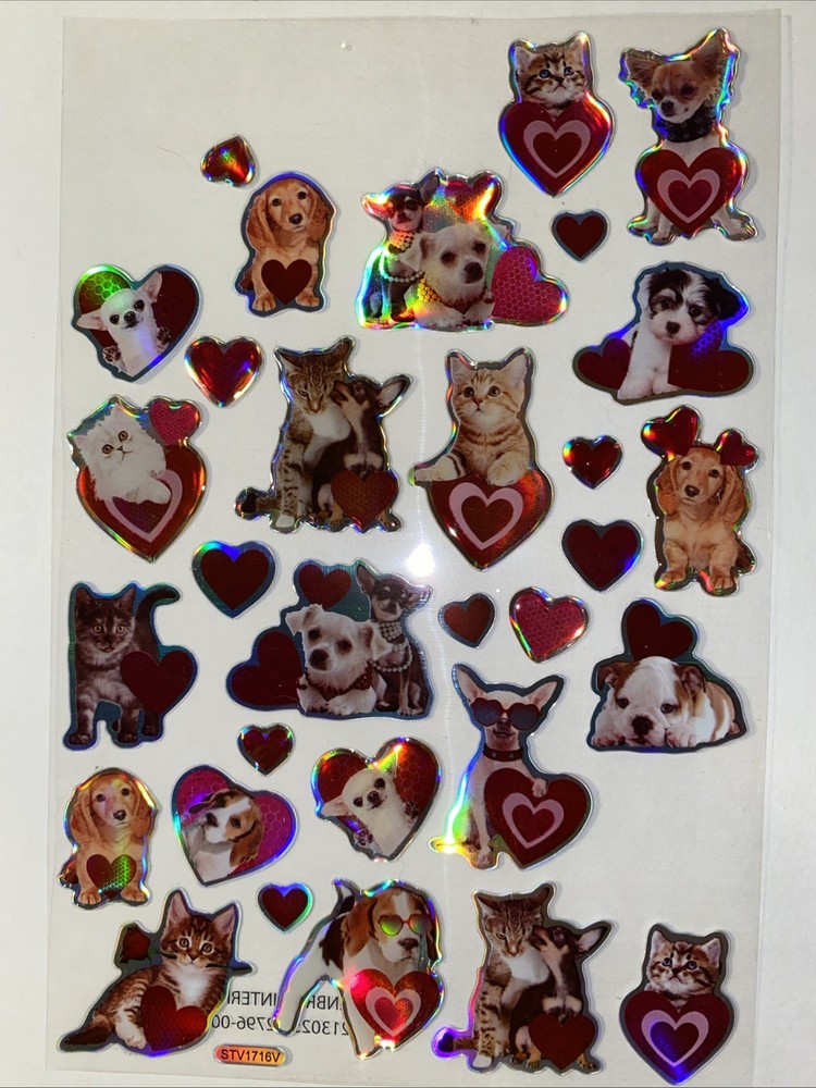 Puppy & Kitten Partial Sticker Sheet Scrapbook Craft Stickers