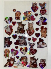 Puppy & Kitten Partial Sticker Sheet Scrapbook Craft Stickers