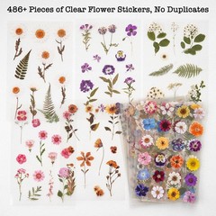 Knaid 486Pcs Pressed Flower Stickers for Journaling Scrapbook Resin Art