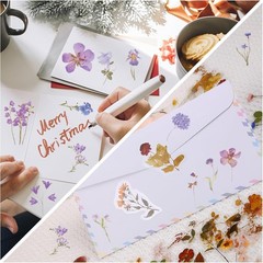 120 Pcs Transparent Flower Stickers for Scrapbooking, Journaling, Crafting