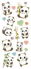 Panda Love Faux Enamel Stickers Planner Supply Papercraft Crafts Scrapbook