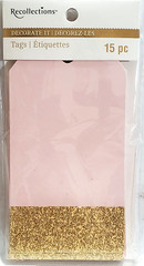 RECOLLECTIONS Decorate It PINK GLITTER GIFT TAGS – 15 pcs