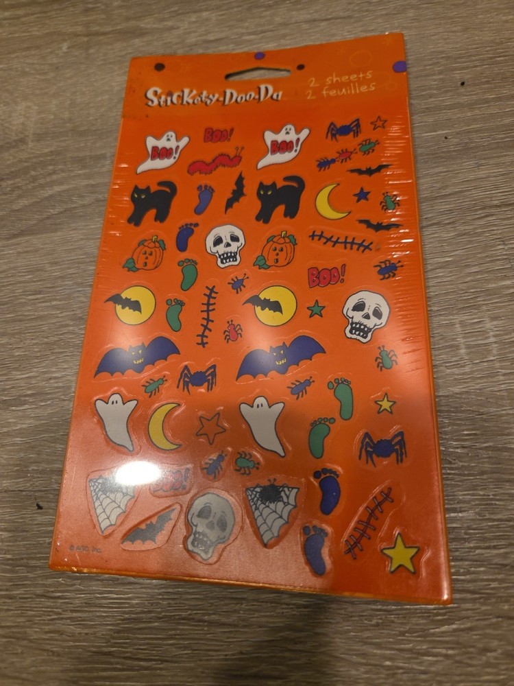 Vintage Halloween Black Cats Bats & Ghosts American Greetings Sticker Pack