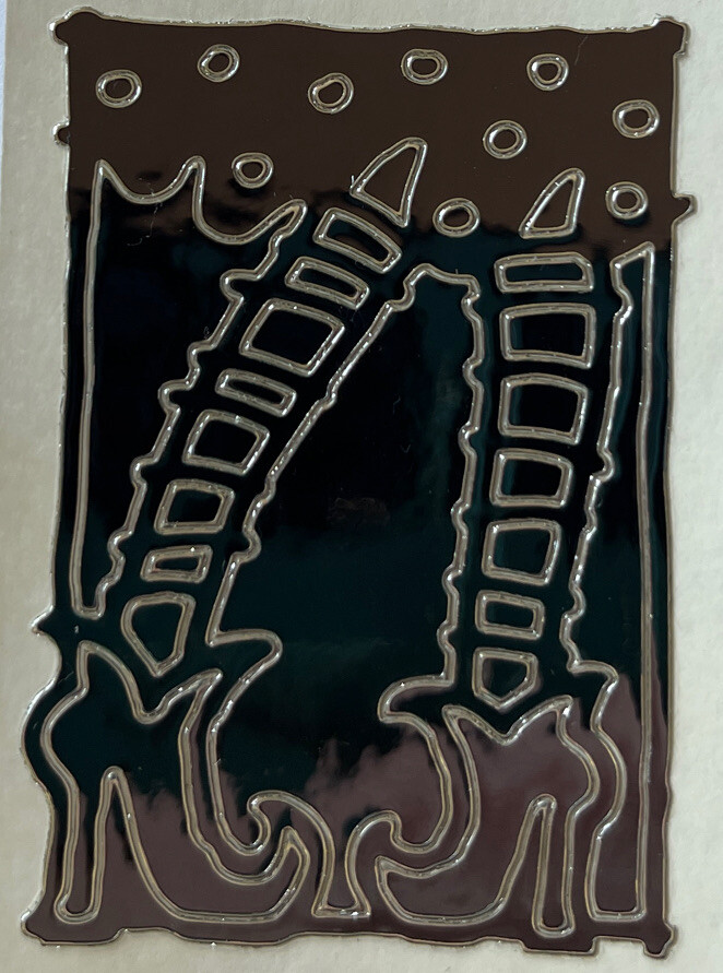BLACK/SILVER WITCH LEG «Outline” Stickers (2”x9”)Happy Halloween •Boots•Scary•