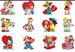40 PCs ~1.2×1.4”Retro Vintage Valentines Day Stickers Party Favors Great Quality