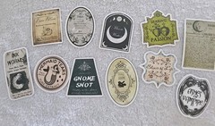 11 Dark Acedemia Apothecary Labels Vintage Style Halloween Drought Tonic Potion