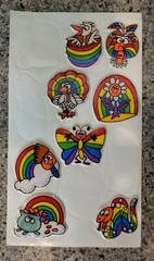 Vintage 80s Russ Puffy Stickers Rainbows Super Stick Ons Retro butterfly