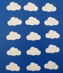 White Cloud Die Cut Shape Punchies 15 pcs Clouds Cardmaking Scrapbooking