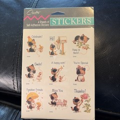 Vintage Calico Cats Stickers Sheets Carlton Cards AGC 4 Sheets