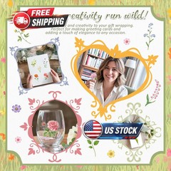 300 Pcs Transparent Flower Stickers for Scrapbooking, Journaling, Crafting