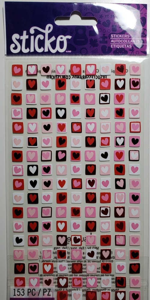 Valentine Mini Hearts Red White Pink ❤️ by Sticko