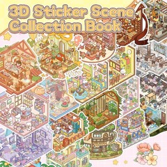 20 Sets DIY 3D Sticker Scene, Sticker Collection Book Make Your Own Shop House C