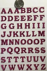 DARK PINK GLITTER ALPHABET Sticker(55pc)Duck Tape•Rhinestones•Holiday•Upper-Case