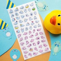 Stickii – Seal & Shark Stickers – Mini Kawaii Sea Life Sticker Sheet – Planners
