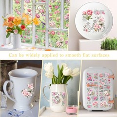 Vintage Floral Rub on Transfers for Crafts: 8×10 inches, Pink Flower
