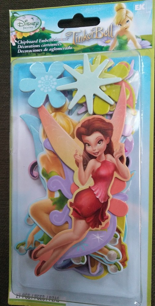 disney TINKERBELL chipboard scrapbook FAIRY birthday card 27PC PARTY peter pan