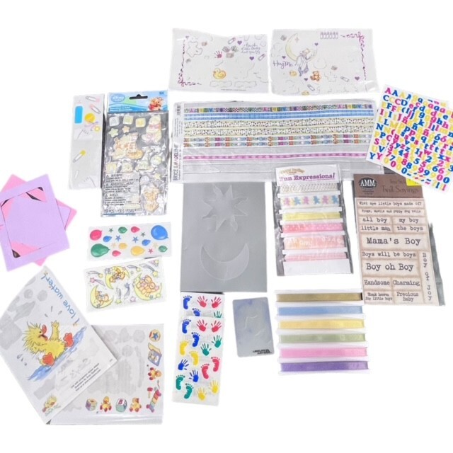 Craft Lot stickers Ribbons Vintage Scrapbooking Card Making Embellishments NEW