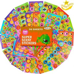 Fruit and Food Scented Stickers – 36 Peel and Stick Sheets for Kids Creations