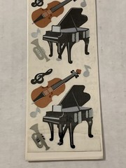 Sealed Vintage 1990 Sandylion Mylar Stickers Musical Instruments Piano Notes