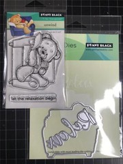 New PENNY BLACK clear cling rubber STAMPS & DIES UNWIND RELAX free USA ship