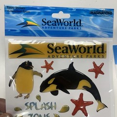 Vintage 2005 Creative Imaginations SEAWORLD Adventure Parks Epoxy Stickers Orca