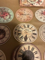 Clock Face Die Cut Shapes Vintage Style Collage Scrapbooking