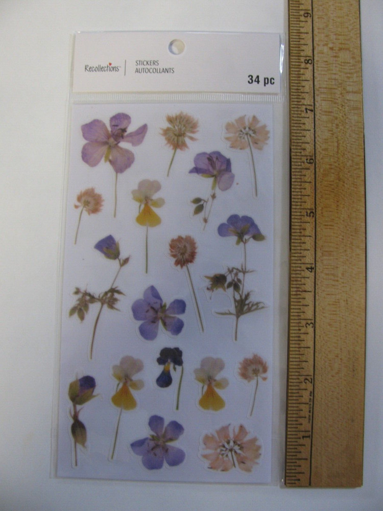 Recollections Stickers FLOWERS 34 Pieces NIP