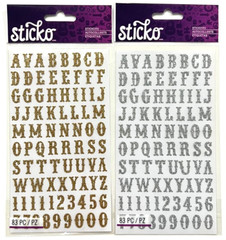 STICKERS – Glitter Scrapbooking Letter Stickers (Red, Black, Gold, Silver)