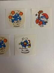 vintage Stickers Scratch N Sniff SMURFS 5 1980s