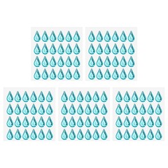 5 Sheet/120Pcs Water Drop Self-Adhesive Rhinestone Sticker Lake Blue