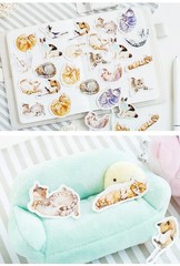 45pcs Kawaii Cute Cats Stickers Pack, Cute Stickers, Kawaii Stickers, Scrapbook