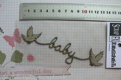CHIPBOARD Die Cut – BABY Banner with Birds & FRAME – 2 Style Choice Scrap FX B