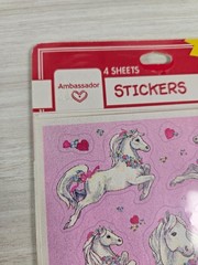 Pink Floral Fantasy Pony Sticker Sheets 4 pk Hallmark Vintage 80s Ambassador