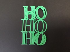 HO HO HO Die Cut Embellishments 3-3/4 x 2-3/4 6pcs Choose Color Scrapbook Cards