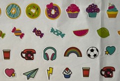 MINI FOOD Sticker(63pc) Pizza•Ice Cream•Popsicle•Candy •Fruit•Cherry•Card Making