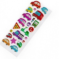 Scrapbooking Stickers Orange Yellow Pink Purple Car Blue Green Vehicles