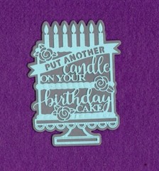 PUT ANOTHER CANDLE ON YOUR BIRTHDAY CAKE with background die cut scrapbook cards